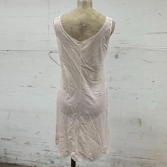 Vintage Ivory Satin Embroidered Slip - Approx Size S - Picture 5 of 5
